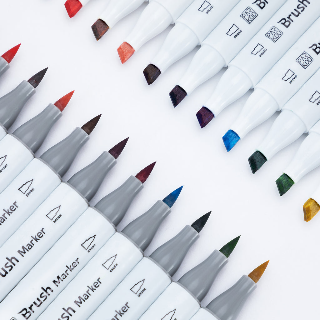 ParKoo 60 Colors Artist Fine and Brush Tip Colored