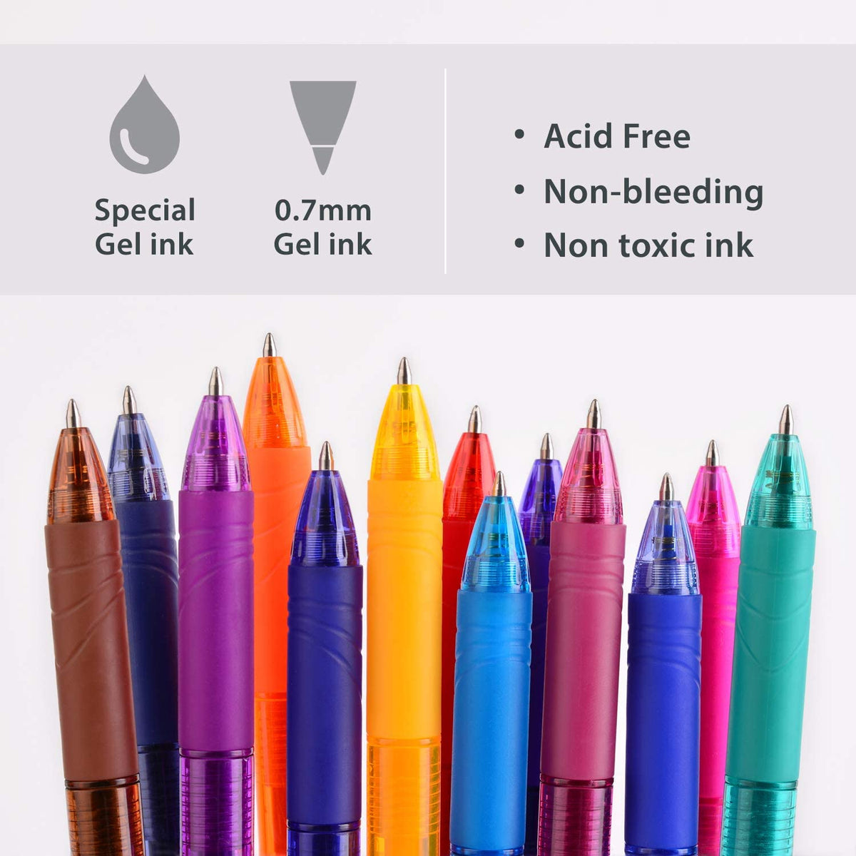 Piochoo 14 Colors Erasable Gel Pens, Fine Point, Retractable Clicker Pens, 7 Black/7 Blue Inks Erasable Pens for Planners and CR