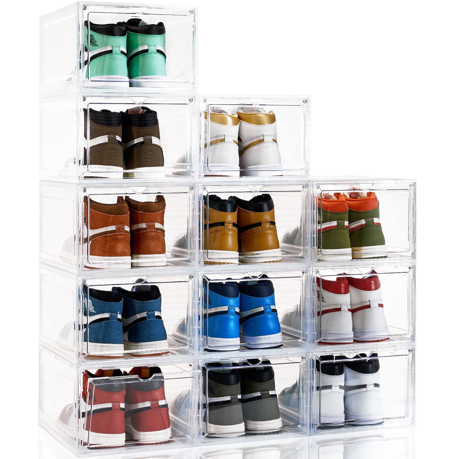 Under Bed Shoe Storage Containers 24 Pack Clear Plastic Shoe Boxes ...