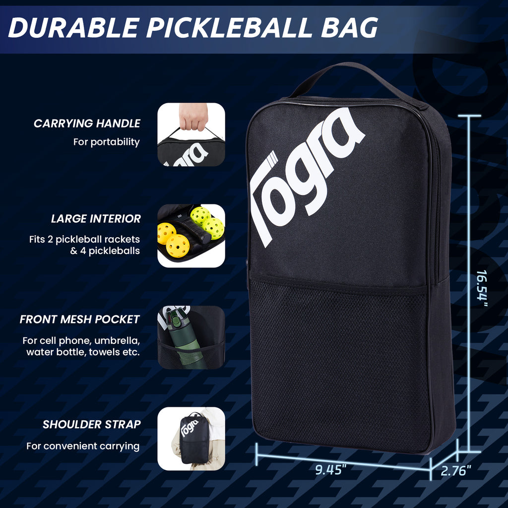 TOGRA Pickleball Paddles Set of 2, USAPA Approved Carbon Fiber Pickleball Set, Lightweight Graphite Pickleball Rackets with 4 Pickleball Balls, 1 Pickleball Bag, Pickle Ball Paddle Set - ParKoo