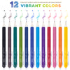 ParKoo Erasable Gel Pens, 12 Colors Retractable Erasable Colored Pens Fine Point 0.7mm, Make Mistakes Disappear, Assorted Color Inks for Drawing Coloring Writing Planner - ParKoo