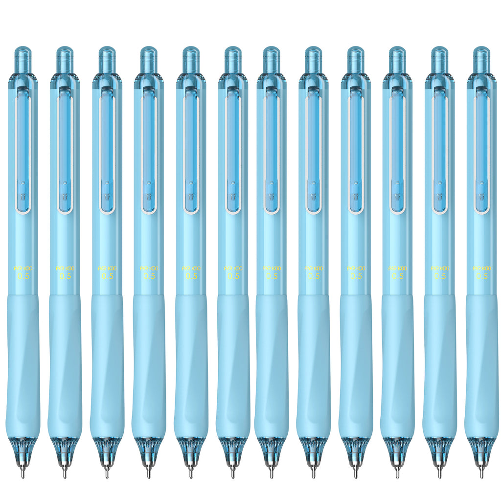 ParKoo Gel Pens Quick Dry Ink Fine Point 0.5mm, Retractable Rolling Ball Blue Ink Pen, Click Silent Pens Set for Journaling Notetaking Drawing Sketching Smooth Writing Non Bleed 12pcs - ParKoo