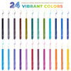 ParKoo Erasable Gel Pens, 24 Colors Retractable Erasable Colored Pens Fine Point 0.7mm, Make Mistakes Disappear, Assorted Color Inks for Drawing Coloring Writing Planner - ParKoo
