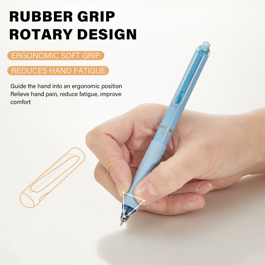 ParKoo Gel Pens Quick Dry Ink Fine Point 0.5mm, Retractable Rolling Ball Blue Ink Pen, Click Silent Pens Set for Journaling Notetaking Drawing Sketching Smooth Writing Non Bleed 12pcs - ParKoo