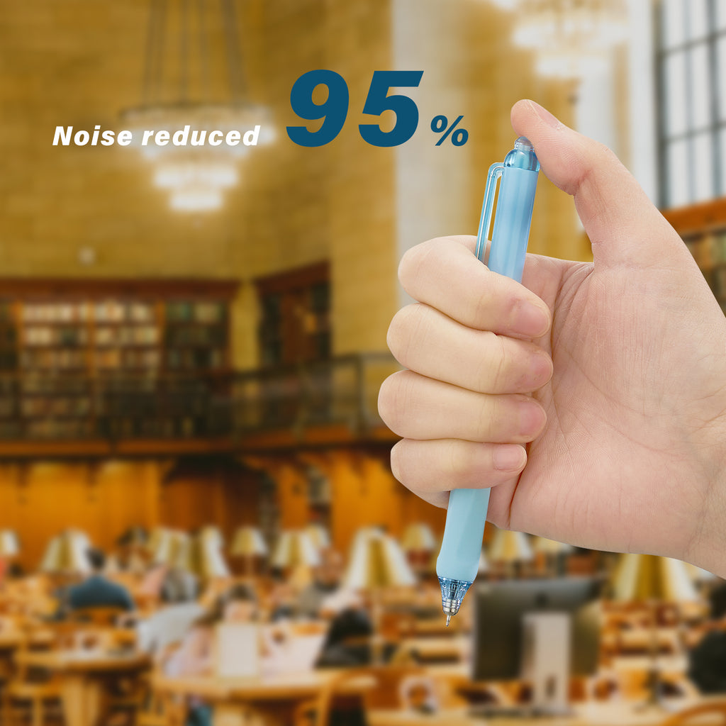 ParKoo Gel Pens Quick Dry Ink Fine Point 0.5mm, Retractable Rolling Ball Blue Ink Pen, Click Silent Pens Set for Journaling Notetaking Drawing Sketching Smooth Writing Non Bleed 12pcs - ParKoo