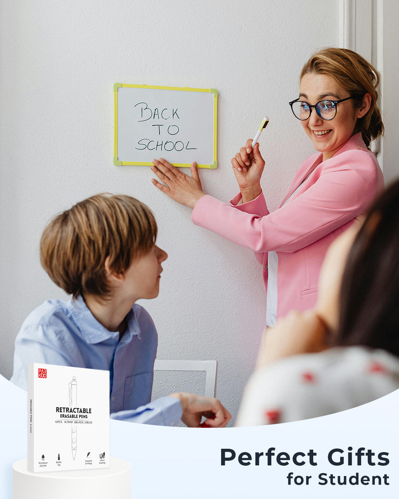 Clicker, Fine Point 0.7 mm, Make Mistakes Disappear, 6 Black/6 Blue Smooth Ink Pens for Writing, Planners, Note Taking and Crossword Puzzles - ParKoo