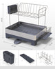 ParKoo Large Dish Drying Rack, Dish Racks for Kitchen Counter, 2 Tier Stainless Steel Dish Drainer with Rotatable Spout, Extra Large Kitchen Drying Rack with Utensil Holder & Cup Holder - ParKoo