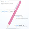 ParKoo Erasable Gel Pens, 12 Colors Retractable Erasable Colored Pens Fine Point 0.7mm, Make Mistakes Disappear, Assorted Color Inks for Drawing Coloring Writing Planner - ParKoo