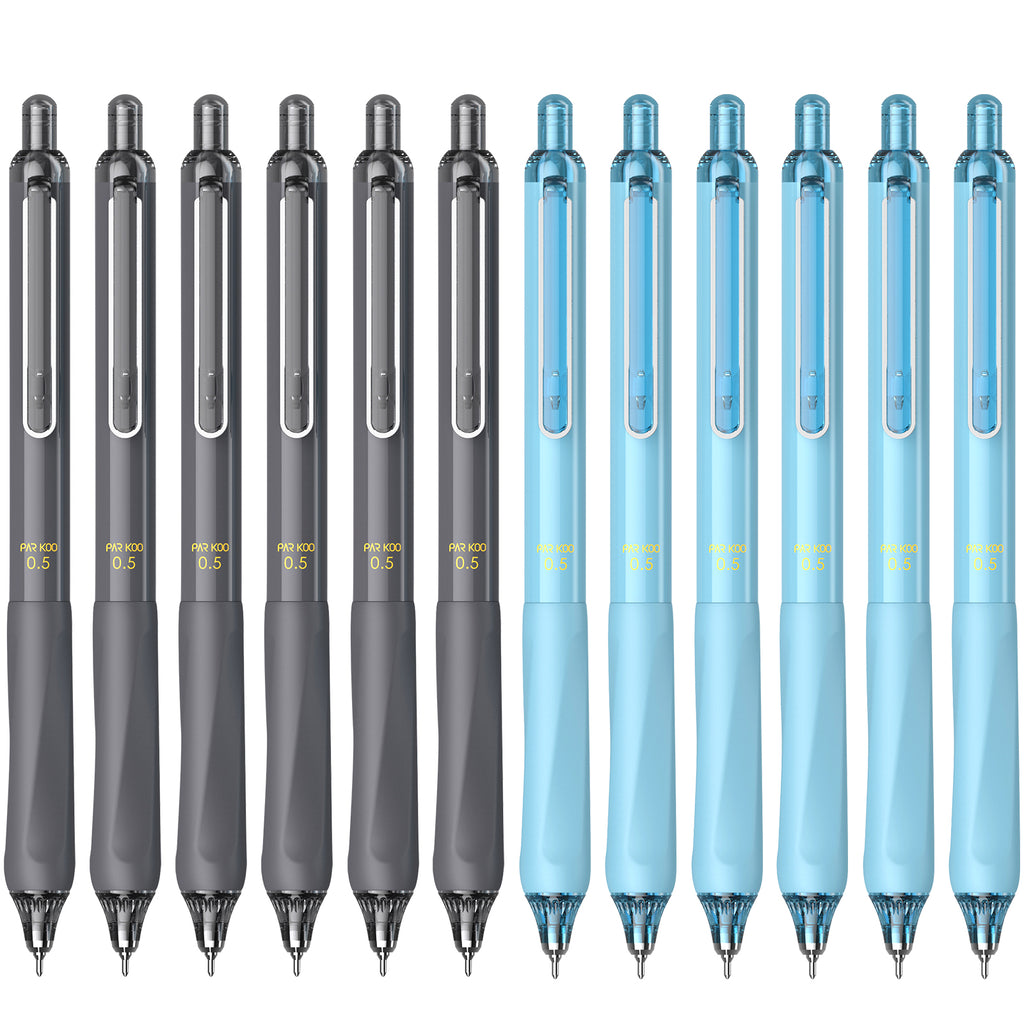 YOOYO Gel Ink Ballpoint Pens Quick Dry Ink and Retractable Click Pens Fine Point Smooth Writing Pens 0.5 mm for School Office Home, Black Refill
