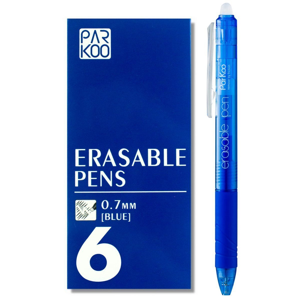 ParKoo Pens & Refills blue ParKoo Retractable Erasable Gel Pens Clicker, Fine Point, Black Ink, 6-Pack （Out of stock, available on the 20th）