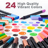ParKoo Pens & Refills ParKoo 24 Colors Dual Tip Brush Art Marker Pens