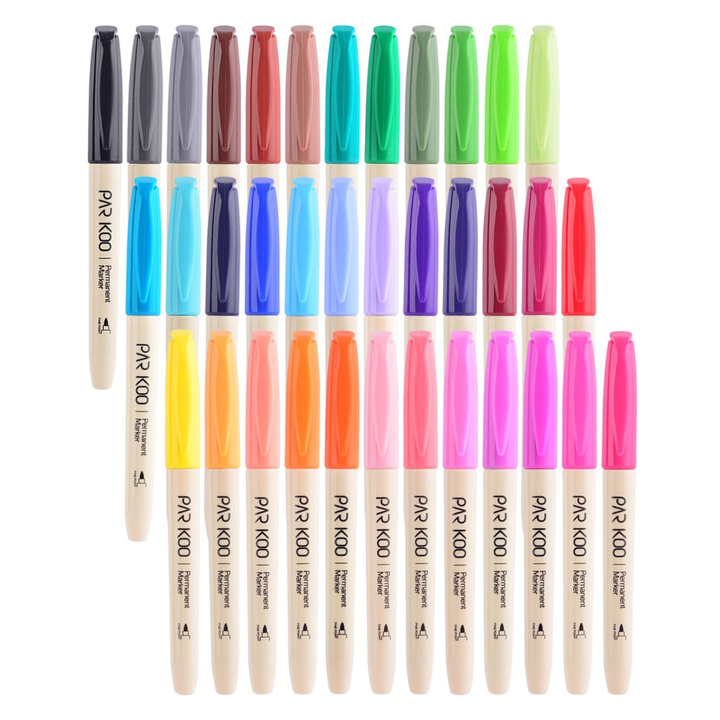 ParKoo Pens & Refills ParKoo Permanent Markers, 36 Assorted Colors Fine Point Marker Pens