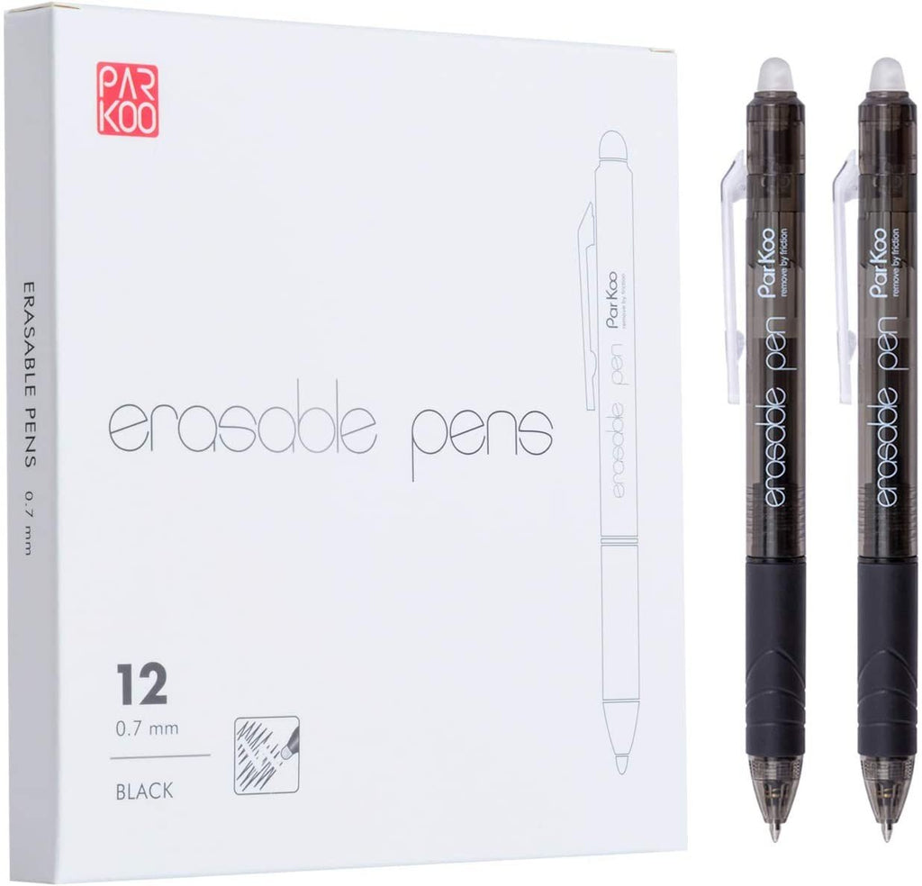 ParKoo Retractable Erasable 0.7 mm Gel Pens, No Need for White Out, Bl