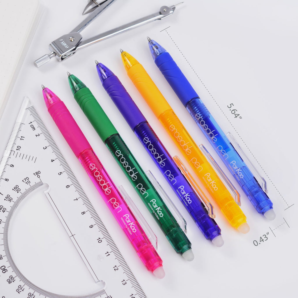 ParKoo Retractable Erasable 0.7 mm Gel Pens, No Need for White Out, Bl