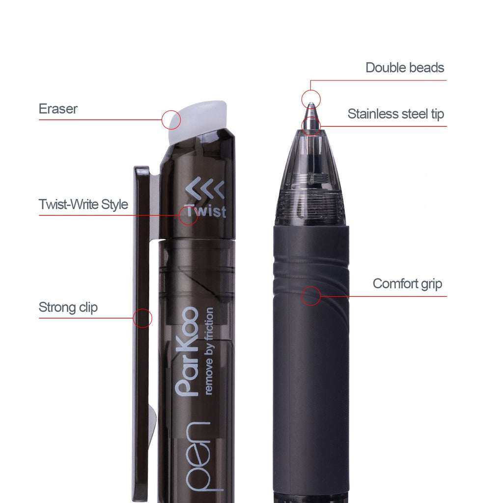 Aazon.co: ParKoo Retractable Erasable Gel Pens Clicker, Fine Point 0